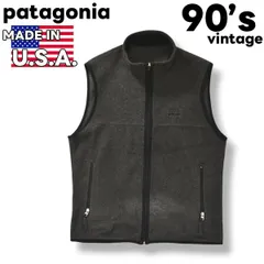 雪なし パタゴニア シンチラ フリース ベスト M 90年代 USA製 90s USA製 patagoniaパタゴニア テウェルチェ 総柄 キルティング