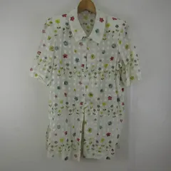 レリアン ブラウス シャツ 半袖 コットン100% ブランド トップス 日本製 白 レディース 9サイズ ホワイト Leilian 【中古】