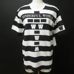 #snc ワンダフルワールド WONDERFUL WORLD カットソー Tシャツ 白 黒 ボーダー 半袖 ロゴ レディース [960920]のサムネイル