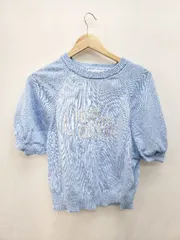 ◇ BONLECILL ボンルシール 半袖 ニット カットソー サイズF ライトブルー レディース P  【1405230009011】
