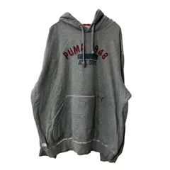 PUMA ロゴスウェット パーカー 2XL グレー プーマ フーディー ラグラン ビッグサイズ カットソー トップス 冬物 a709-6492