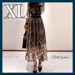 新品 レース ブラックドレス ワンピース XLサイズ オケージョン レディース