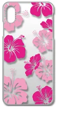 【新品未使用】iPhone XS Max アイフォンテンエスマックス クリア ハードケース ( ハイビスカス ) カラフル 花柄 ハイビスカス cl-iphonexsmax-112