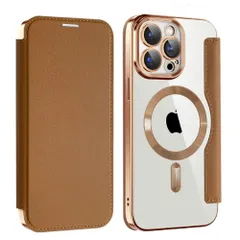 iPhoneケース iPhone16 16Pro 16ProMax 16Plus magsafe 手帳型 Pro Max プロ マックス スマホ 携帯 アイフォン アイホン カバー 耐衝撃 おしゃれ 韓国 カメラ保護 ブラウン359