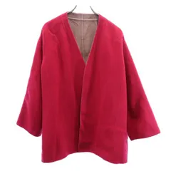 ミラオーウェン ウール100％ ノーカラーコート レッド系 Mila Owen ボタンレス レディース 【中古】  【230222】