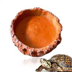 新品 爬虫類 エサ皿 水入れ トカゲ 亀 ヤモリ 自然の岩イメージ ウォーターディッシュ 餌入れ 食器 爬虫類用 フィーディングディッシュ 水飲み ガエル ヘビ 約8*8*2cm ひっくり返しにくい 樹脂はちゅうるい水皿食物碗 スアクセサリー 赤色