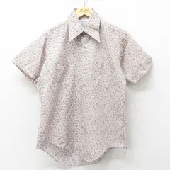 L/古着 半袖 シャツ メンズ 70s 総柄 茶系他 ブラウン 24jun15 中古 トップス