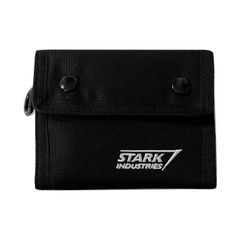 【在庫処分】刺しゅう三つ折り財布 アイアンマン マーベル スターク・インダストリーズ [スモール・プラネット] ブラック