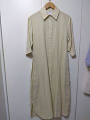M10　マックスマーラ　MaxMara　ワンピース　麻　100％　羽織としても◎　シャツワンピース　七分袖