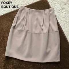 FOXEY NEWYORK フォクシーニューヨーク ひざ丈フレアスカート ベージュ系 40サイズ 日本製 手洗い可能 上品 通勤着
