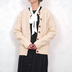 EU VINTAGE CABLE DESIGN ARAN KNIT CARDIGAN/ヨーロッパ古着ケーブルデザインアランニットカーディガン