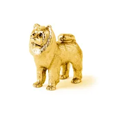 チャウチャウ 22ct ゴールドプレート イギリス製 アート ドッグ フィギュア コレクション 