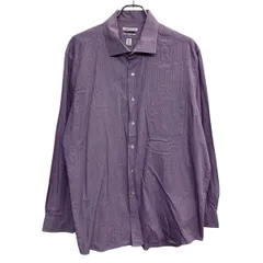 VAN HEUSEN 長袖 無地シャツ XL マルチカラー パープル ヴァンヒュッセン ボタンダウン 千鳥格子柄 春物 a710-6074