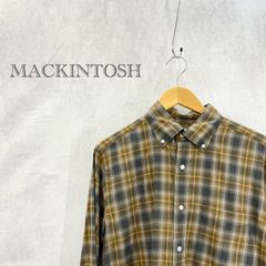 Mackintosh コットン ツイル チェック ボタン ダウン シャツ G1M35-49204 トップス 長袖 L イエロー  メンズ