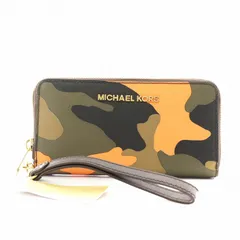 マイケルコース MICHAEL KORS 長財布 ラウンドファスナー カモフラ 迷彩柄 オレンジ 緑 グリーン 黒 ブラック 32F4GTVE7R /AN4