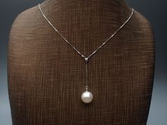 タサキ真珠　Ｋ１８ＷＧ　あこやネックレス　Ｙ字