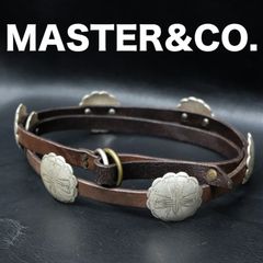 MASTER&Co. レザーコンチョベルト 34インチ ナロー幅 ネイティブ ウエスタン マスターアンドコー オーバーベルト ユニセックス