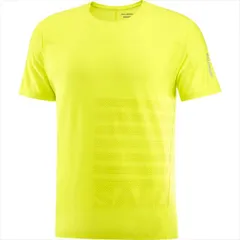SALOMON サロモン 半袖Tシャツ SENSE AERO SS TEE GFX M LC2188800 メンズ Sulphur Spring/Citronelle センスエアロ S/S ティー グラフィックス トレイルランニング トレラン マラソン 防臭のサムネイル