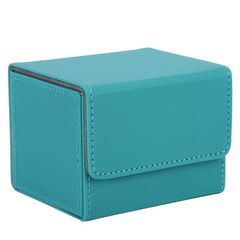 Venssu デッキケース トレカケース ストレージボックス 横入れ マグネット PU レザー 120枚「 遊戯王 ポケモン デュエマ 各種 カードゲーム に使用可能 」スリーブ対応 Sサイズ (青) 1