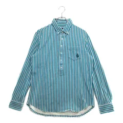 中古 メンズ パーリーゲイツ PEARLY GATES 長袖ポロシャツ 6(LL) 青系 ストライプ ボタンダウン