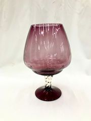 【高さ24.5cm】ワイングラス型　アンティークフラワーベース  ガラス製