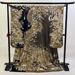 中振袖 振袖 正絹 中古品 茶色 茶 ブラウン 2S306 HZYA021