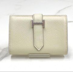 美品】エルメス べアンミニ ホワイト □K刻印 カード コインケース 