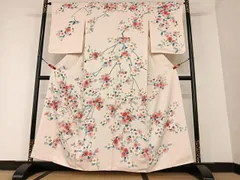 平和屋着物●訪問着　友禅　枝花文　暈し染め　正絹　逸品　AAAU8185zg