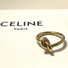 2277　CELINE セリーヌ　ノットリング　指輪　サイズ54　ゴールド　GP