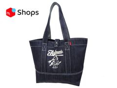 テッドマン TEDMAN デニム トートバッグ ショルダーバッグ 赤鬼鞄 TDBG-1400 エフ商会 LUCKY RED DEVIL DENIM TOTE BAG  ホワイトプリント 新品