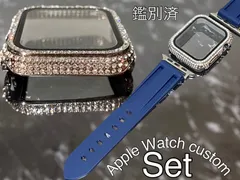 シルバー　ネイビー　アップルウォッチ ケースカバーApple Watch. Dラバーベルト ラバーバンド キラキラカバー ケース 鑑別済み 最高品質