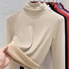 ☆ ベージュ ☆ Mサイズ ☆ ヒートインナー 裏起毛 ハイネック タートルネック インナー レディース 長袖 インナーシャツ アンダーシャツ カットソー ハイネック 大きいサイズ 裏起毛 防寒 あったか きれいめ 重ね着 無地 シンプル 秋 冬 春