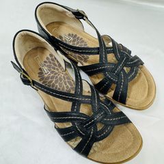 A【未使用・保管品】ACHILLES SORBO アキレスソルボ サンダル レザー ブラック Mサイズ レディース 靴 夏用 普段使い アパレル