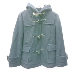 ■ nano universe the first floor 首元ベルト付き カジュアル 長袖 ダッフル コート サイズ36 ネイビー レディース E  【1405140011890】