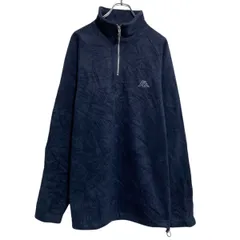 KAPPA フリースジャケット L~ ネイビー ハーフジップ 防寒 アウトドア キャンプ 古着卸 アメリカ仕入 a612-8477