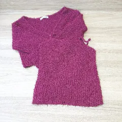 ■ MAJESTIC LEGON ニット キャミソール ニット カーディガン サイズM ワインレッド レディース E  【1406050091422】