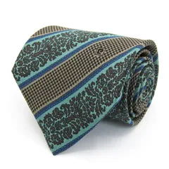 ピエールカルダン ブランド ネクタイ ロゴ ストライプ柄 リーフ柄 シルク 伊製 PO メンズ ブラウン Pierre Cardin 【中古】