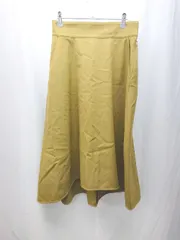 ◇ UNITED ARROWS Green Label Reraxing バイアス生地 ミモレ プリーツ フレア スカート サイズ38 マスタード レディース E  【1304120044388】
