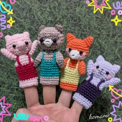 こぶたぬきつねこ　指人形　A