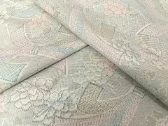 平和屋着物●上質な紬　花結び文　正絹　逸品　AAAU4371np