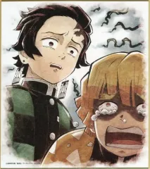 【中古】紙製品 竈門炭治郎＆我妻善逸 「鬼滅の刃×ufotable Cafe 竈門炭治郎 立志編 特別編集版放送記念コラボレーションカフェ 鼓屋敷編・那田蜘蛛山編 ランダム複製ミニ色紙」