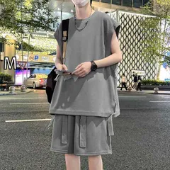 [M]メンズ ファッション 服  オシャレ シンプル 大人 かっこいい 大きいサイズ ストリート 紳士服  カジュアル スーツ 夏 冷感 ベスト ノースリーブ T シャツ ハイエンド 
