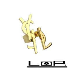 ■美品■　サンローラン ロゴ リング 指輪 アクセサリー GP ゴールド 12号 【123788】のサムネイル