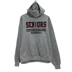 Hanes プリントスウェット パーカー ヘインズ M グレー プルオーバー 裏起毛 古着卸 アメリカ仕入 a612-8326のサムネイル