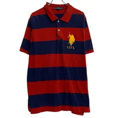 U.S.POLO ASSN. 半袖 ポロシャツ XL レッド ネイビー ユーエスポロアッスン ハーフボタン ビッグサイズ 古着卸 アメリカ仕入 a703-5692
