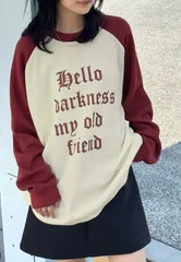 MONO-MART ワッフルラグランロンT アイボリー/ワイン ユニセックスM