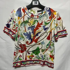 LEONARD レオナール トップス 半袖 S Tシャツ カットソー 和柄 ラウンドネック 総柄 カラフル バックファスナー