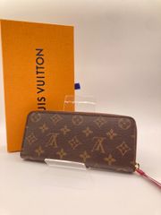 ルイヴィトン(LOUIS VITTON) ポルトフォイユ・クレマンス M60742 モノグラム フューシャ ゴールド金具 新品同様 レディース ウォレット 財布