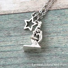 顕微鏡で新発見ができそうなネックレス ― ネックレス 理系 化学 科学 アクセサリー ペンダント グッズ 理系グッズ 雑貨 お守り 個性的 シルバー 星 プレゼント プチギフト 幸運 装置 ― 000828