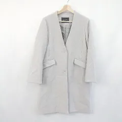 ◇ Simplicite シンプリシテェ 無地 ノーカラー シンプル 長袖 コート サイズM グレー系 レディース E  【1310300038924】